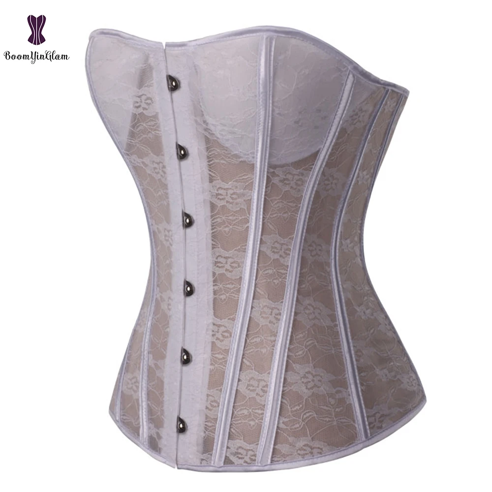 Сексуальные прозрачные костюмы Кружевной Корсет для талии бюстгальтер невесты