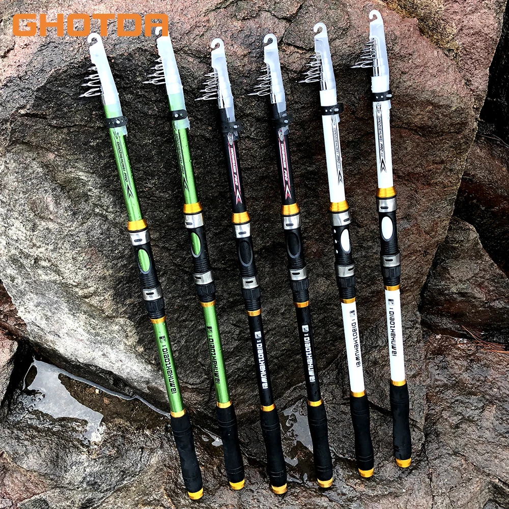 Телескопическая удочка GHOTDA для морской рыбалки портативный спиннинг