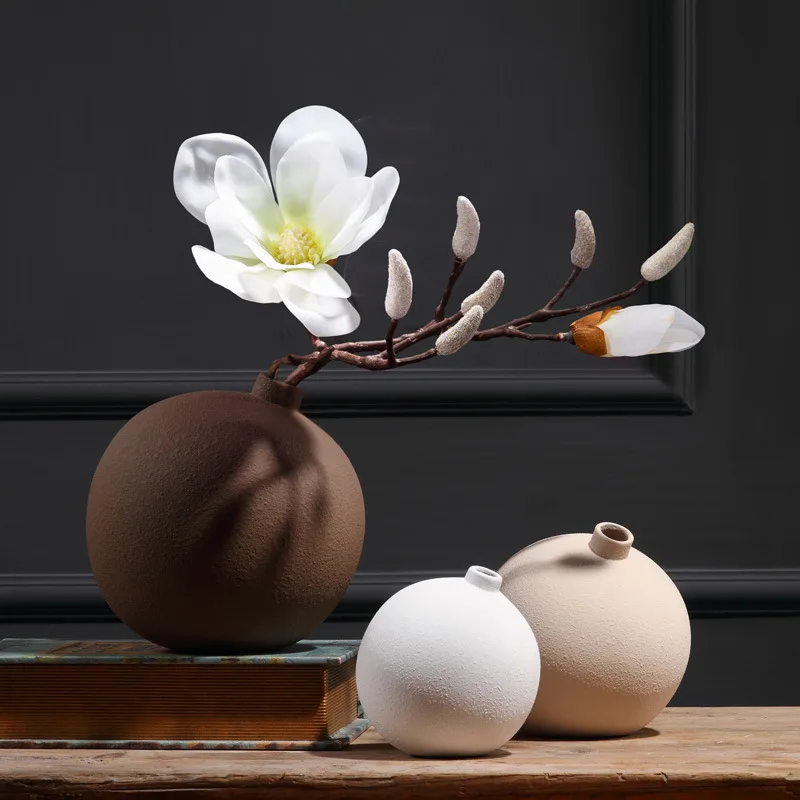 

Simple and modern frosted vase decoration living room creative decoration flower arrangement flower decoration