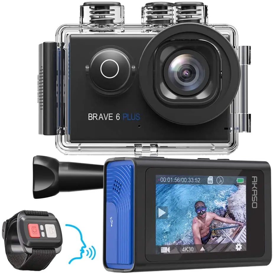 Экшн камера AKASO Brave 6 Plus с поддержкой Wi Fi 4k 30 кадров/с 20 МП|Экшн-камеры| |