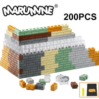 marumine 200pcs moc building blocks accessories 1x2 dots bricks cube parts compatible 98283 houses wall pieces classic diy toys