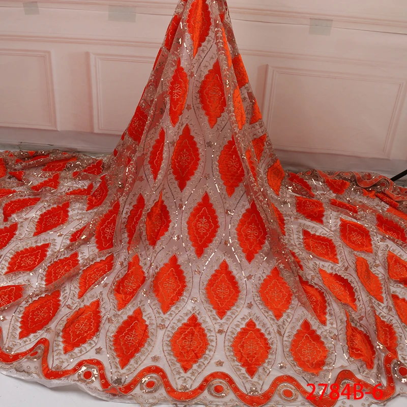 

New Arrivals Royal Blue African Mesh Lace With Sequins&Velvet For Evening Party French Tulle Lace Fabric Good Quality GD2784B-4