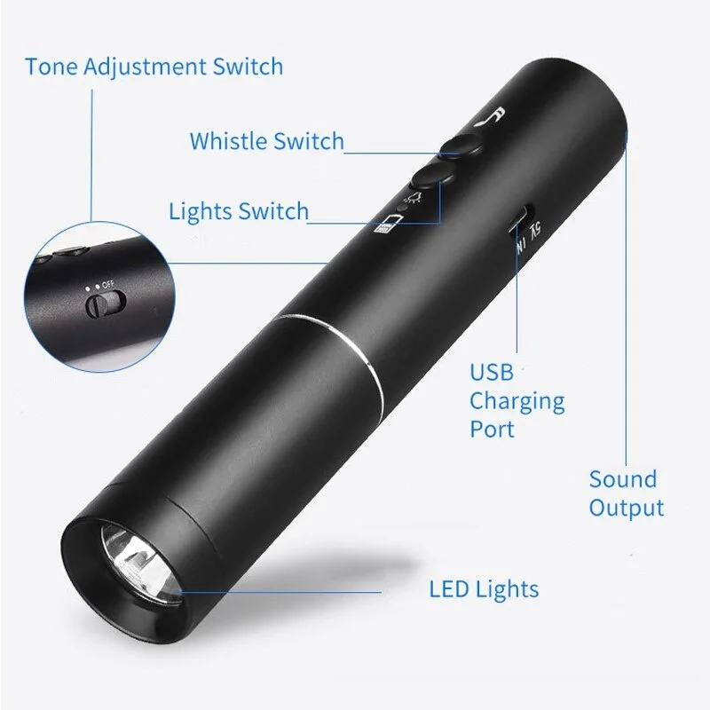 

2 IN 1 Electronic Whistle with LED Flashlight High Decibel Outdoor Traffic Football Basketball Game Referee Training Whistle