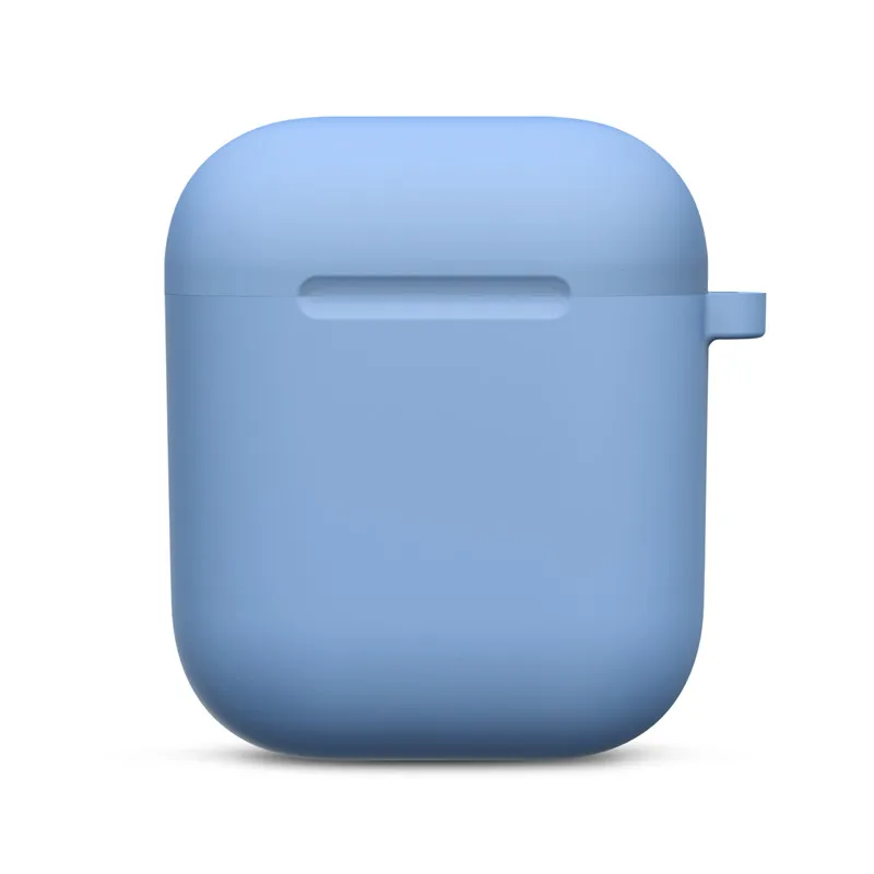 Мини Мягкий силиконовый чехол для Apple Airpods противоударный чехол для Apple гарнитура для Airpods чехол s ультра тонкий Air Pods защитный чехол - Цвет: Sky Blue
