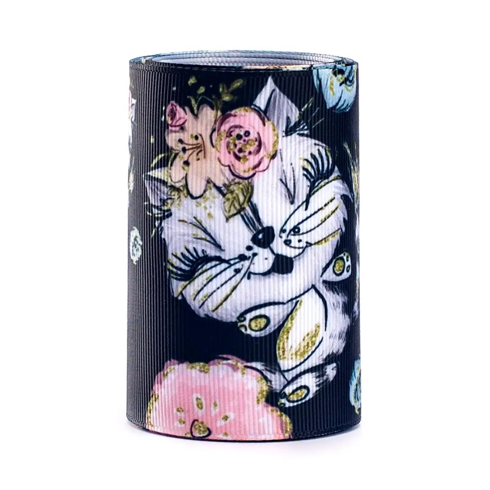 2 м 3 дюймовая атласная лента Термальность передачи с животным принтом ручной