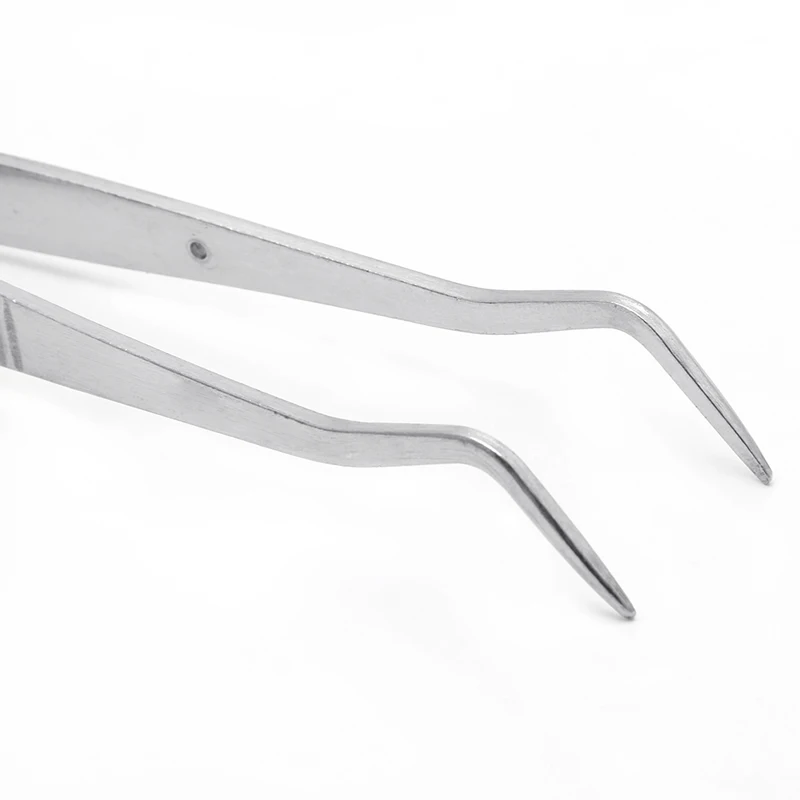 

Stainless Steel Tweezers Serrated Curved Dental Instruments Dental Tool