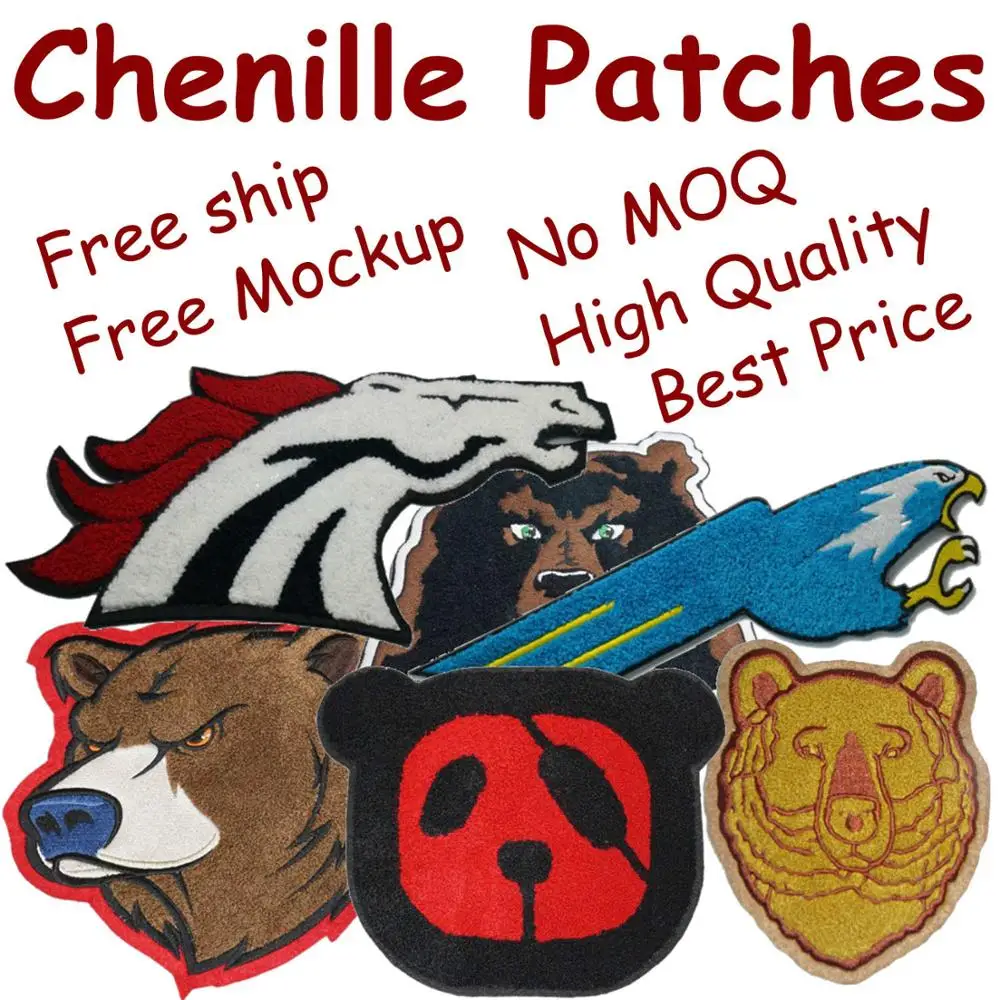 

Custom Chenille Patches Letters patches For Hoodie stick-on Backing Name Chenille Patches Embroidery Patches