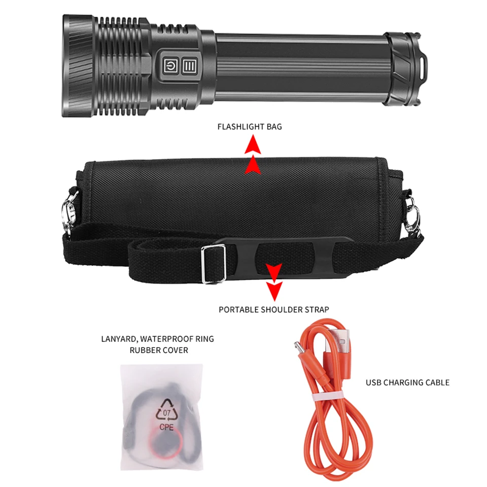 Verkauf Ultra Helle XHP 70,2 Hohe Qualität Tactical Led Taschenlampe Leistungsstarke Taschenlampe Usb Aufladbare 18650 26650 Batterie Wasserdichte Laterne