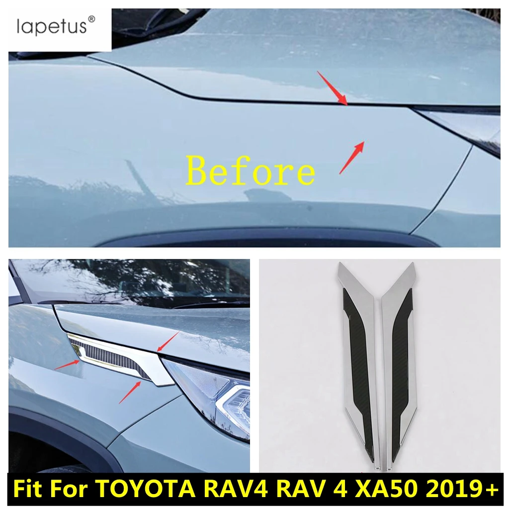 

Lapetus Accessories Fit For TOYOTA RAV4 RAV 4 XA50 2019 2020 2021 Chrome Front Outside Body Foliage Leaf Fender Panel Cover Trim