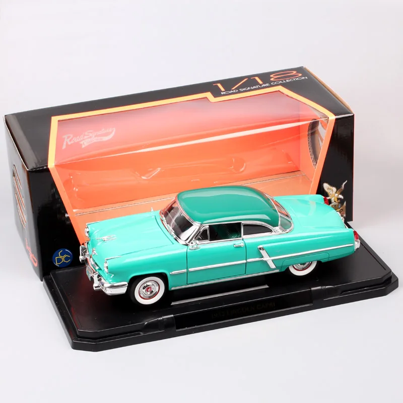 1:18 Масштаб дорожный знак Классический роскошный ford 1952 Lincoln Capri седан литье под давлением и транспортные средства игрушечные модели машин реплики для коллекции