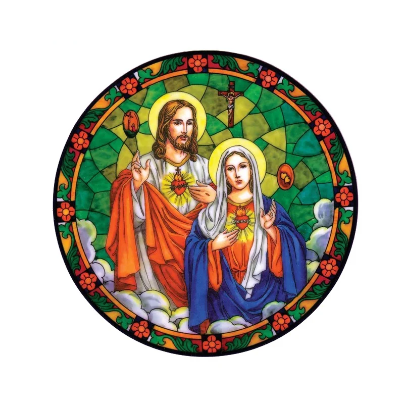 

SACRED HEARTS OF JESUS & MARY PVC Cover Scratches Waterproof Motorcycle Car Sticker Car Window Decorative Stickers Accessories