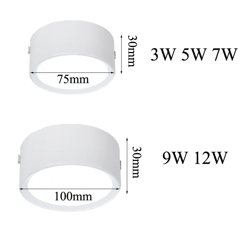 Светодиодный потолочный светильник с поверхностным креплением 12 Вт 7 9
