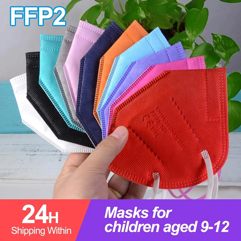 10 100 шт. KN95 маска для детей дети 5 Слои CE FFP2 Mascarillas ffp2mask защитная лица полости рта N95