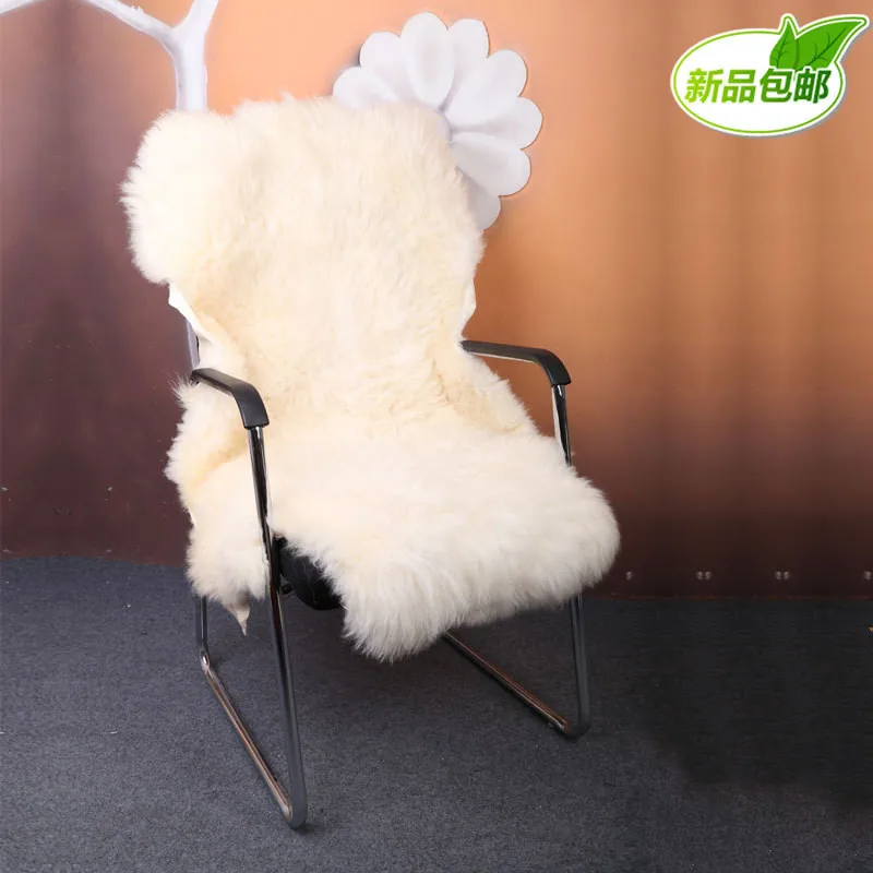 

Car cushion Real Natural Sheepskin Rug Cushion Fluffy Fur Rug Soft Fashion Mat Carpets Ivory