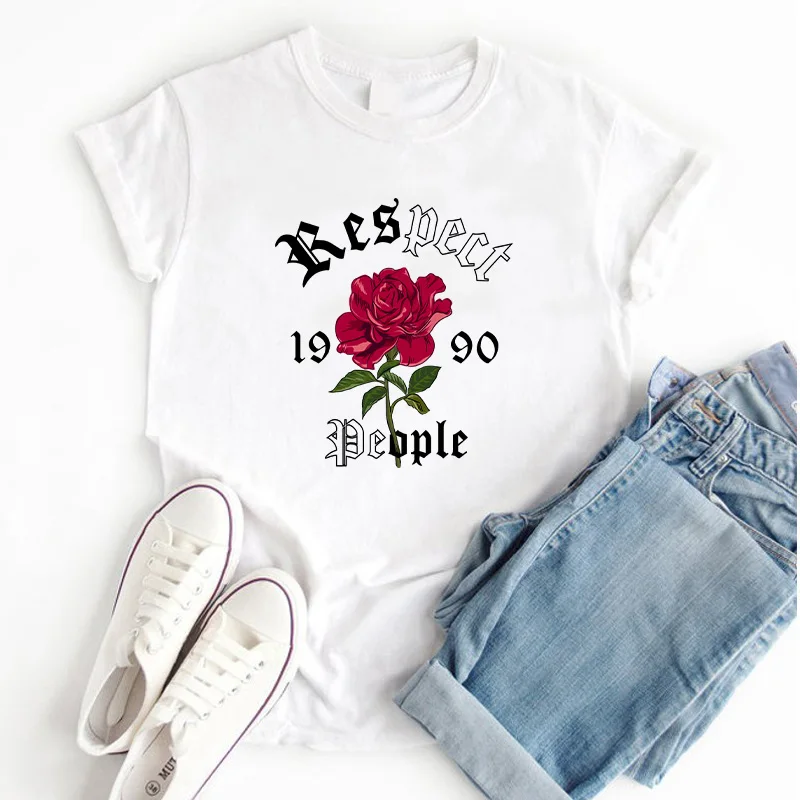 Женская футболка 90S с винтажным цветочным принтом летняя стильная женские Топы И