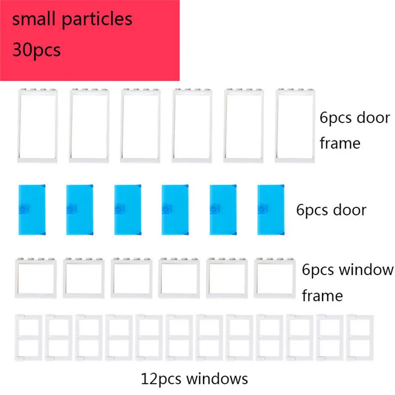 30 шт двери окна маленькие Строительные блоки DIY образовательный создатель