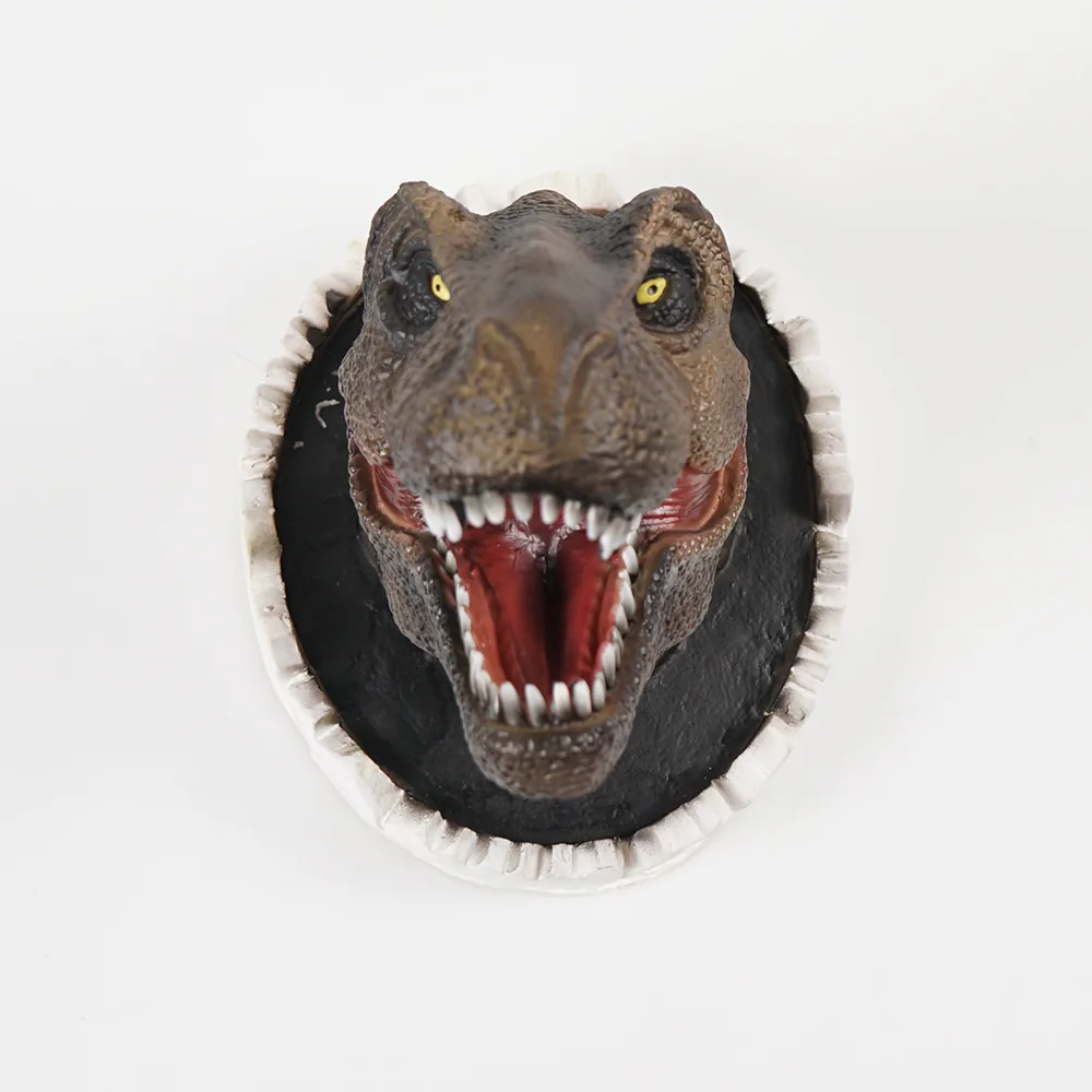 Wall Mounted Dinosaur Bust Tyrannosaurus Head Sculpture Latex Foam Hanging for Kids Room Bar Home Decoration | Дом и сад