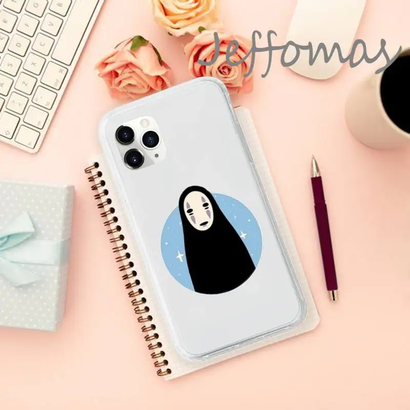 

Studio Ghibli No Face man Phone Case Transparent for iPhone 11 12 mini pro XS MAX 8 7 6 6S Plus X 5S SE 2020 XR