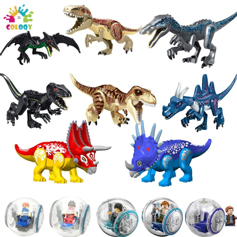 Конструктор Мир Юрского периода мини-фигурки динозавров вихревых шаров