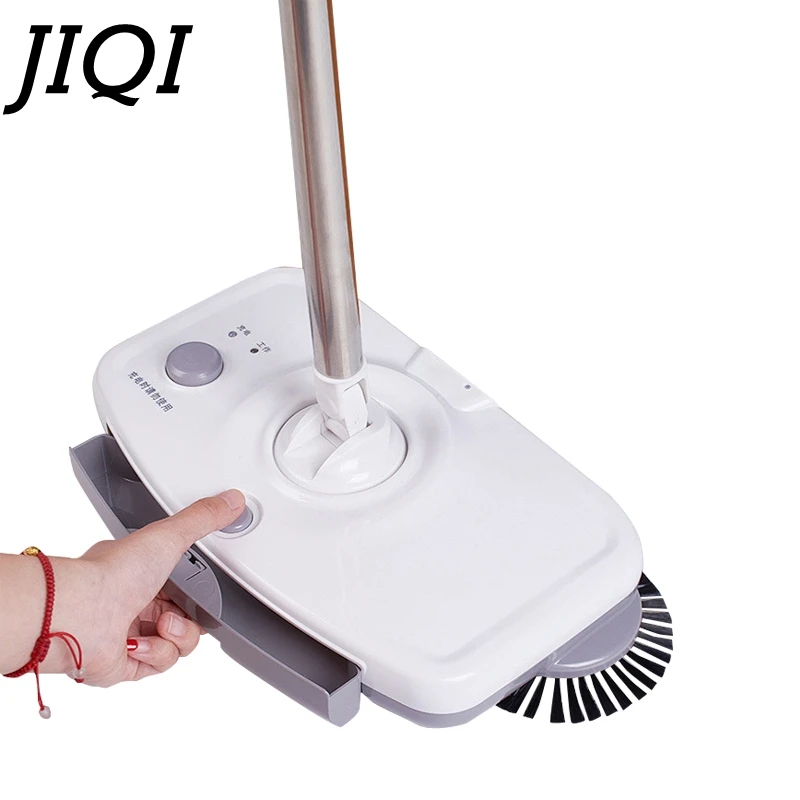 JIQI Chargable Hand-push sweeping mopping machine Sweeper mop wireless household appliances cleaner dustpan set broom artifact | Бытовая