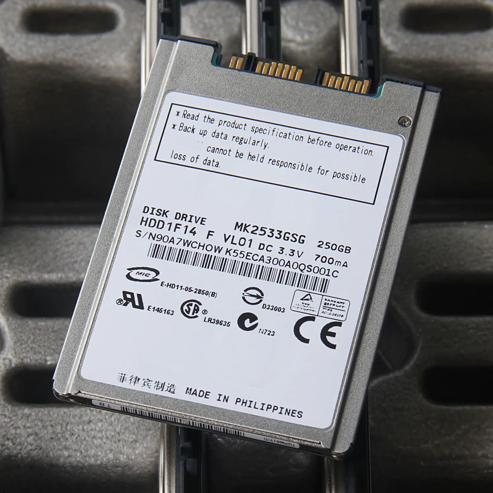 1," MicroSata 250 ГБ MK2533GSG жесткий диск для hp 2530P 2730P X300 X301 T410S ноутбук HDD заменить MK2529GSG MK1633GSG