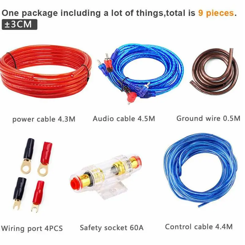 Аудиокабель для автомобиля комплект проводов автомобильного аудиодинамика s