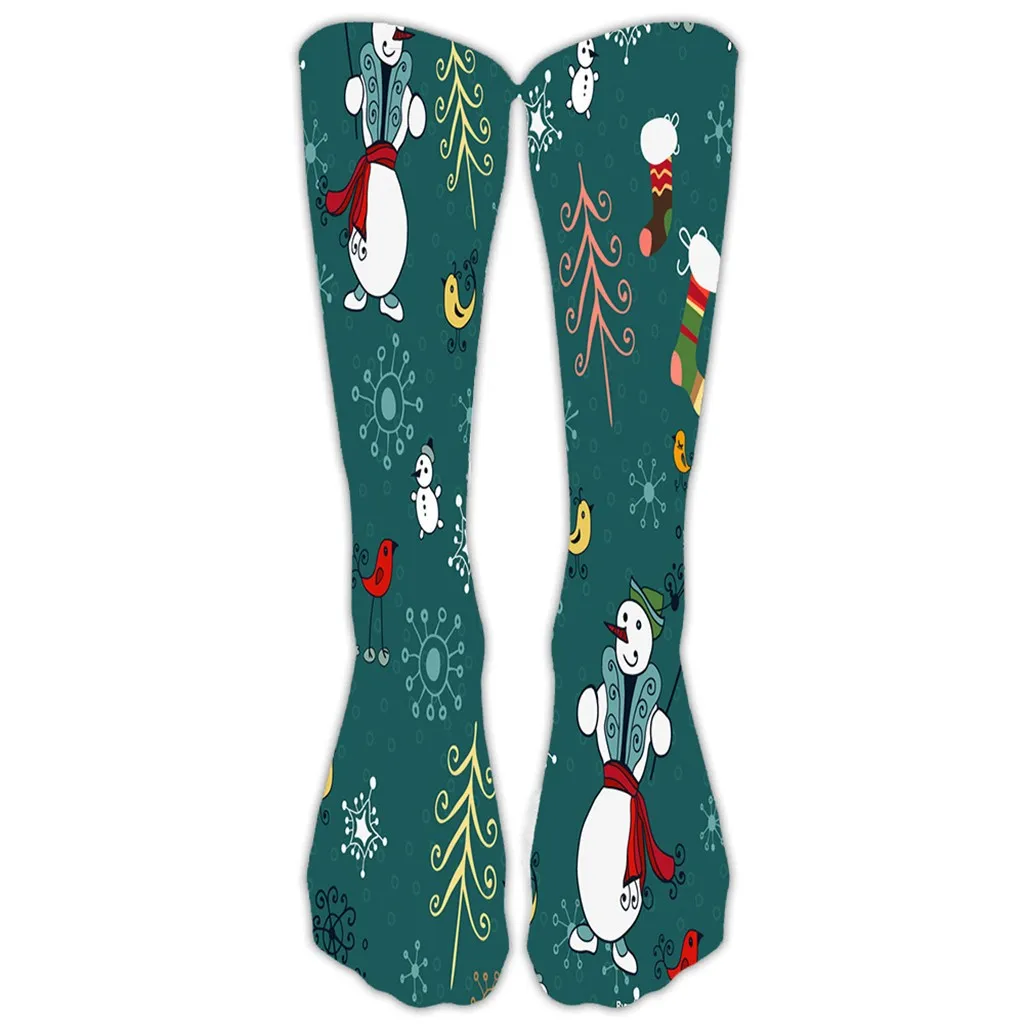 Женские Мужские носки повседневные деловые 3D Рождественские с Санта-Клаусом и