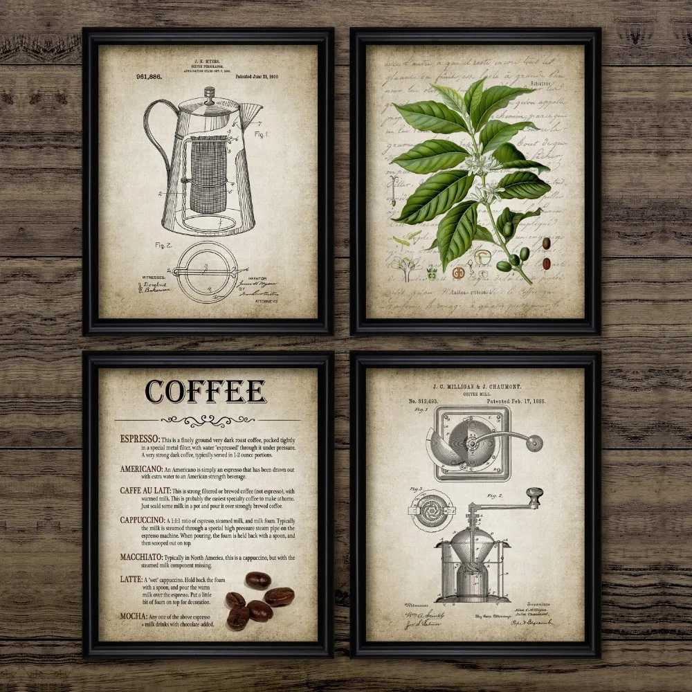 

Canvas Painting Home Modern Picture Print Coffee Making Retro Poster Percolator Nordic Style Wall Art Kitchen Restaurant Decor