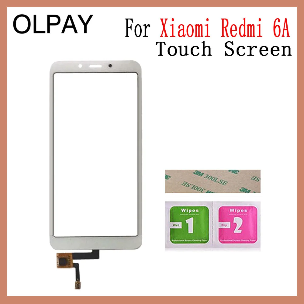 Redmi 6A White Для Xiao mi Red mi 6A Red mi 6 Pro Сенсорный экран дигитайзер для Xiaomi mi A2 Lite Сенсорная панель Сенсорный экран сенсор переднее стекло - Цвет: Redmi 6A White