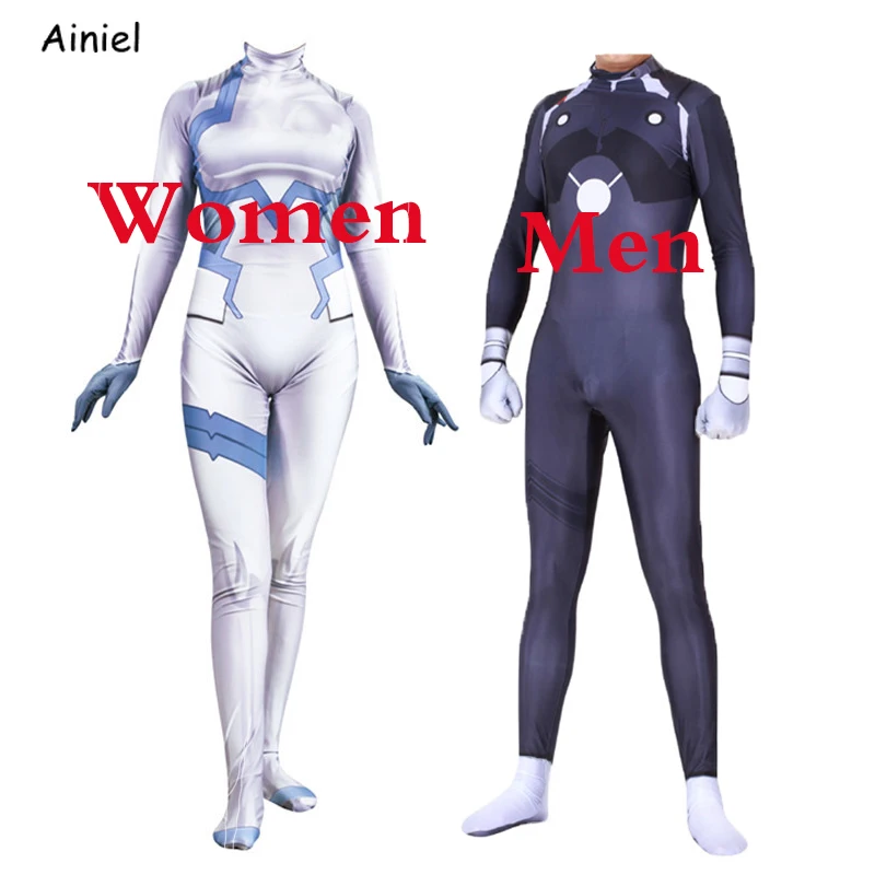 Аниме Darling In The Franxx Zero Two HIRO костюмы для косплея спандекс 3D печать Зентаи костюм