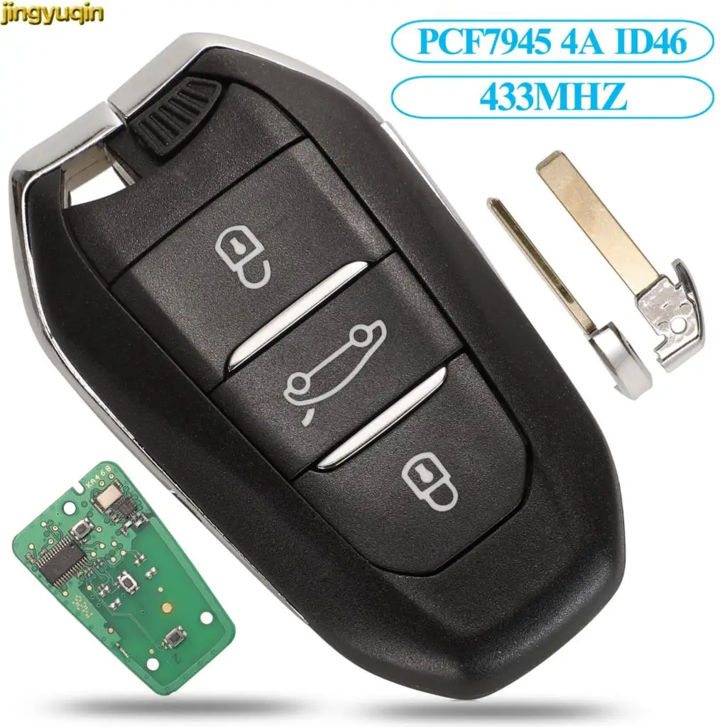 Смарт ключ для автомобиля jinyuqin 433 МГц ID46 чип Citroen C4 C4L DS4 DS5 без ключа Go VA2/HU83 Hitag2 4A Hitag