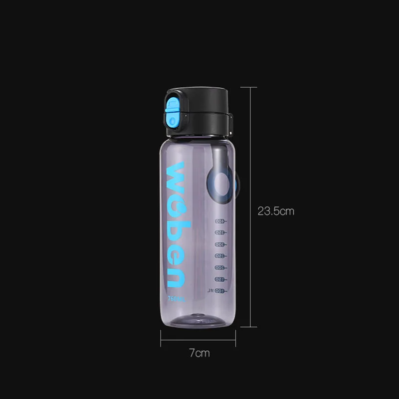 

2021 Summer Fashion Sports Water Bottles High Quality Travel Cup PC Plastic Portable Bottle Students Milk Juice Cups 760ml