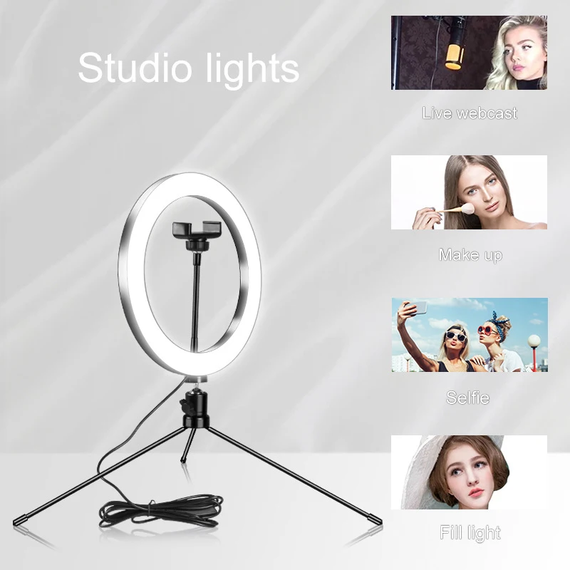 20cm Photography Ring Light Phone Desktop Live Flood Lamp Selfie Photographic Makeup Anchor Beautification Filming | Электроника