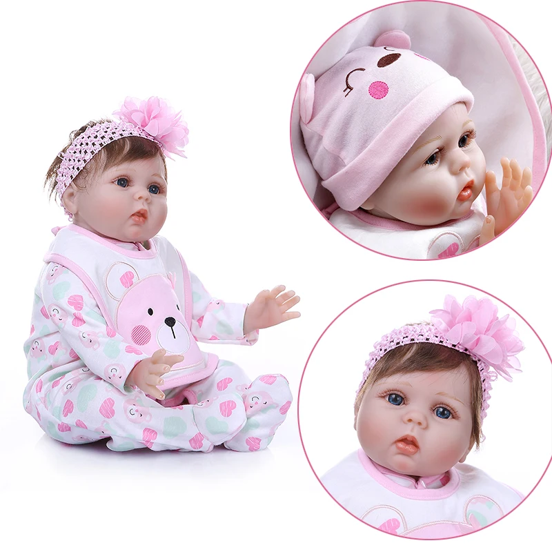 NPK 55 см Reborn Baby Doll силиконовая Реалистичная кукла для новорожденных мягкая