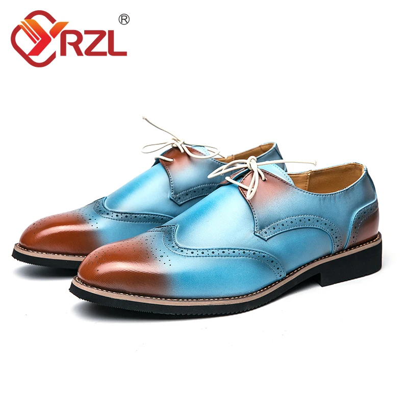 

2021 New Men Dress Shoes British Style Business Brogue Leather Shoes Wedding Party Shoes Lace Up Men Shoes Plus Size 48