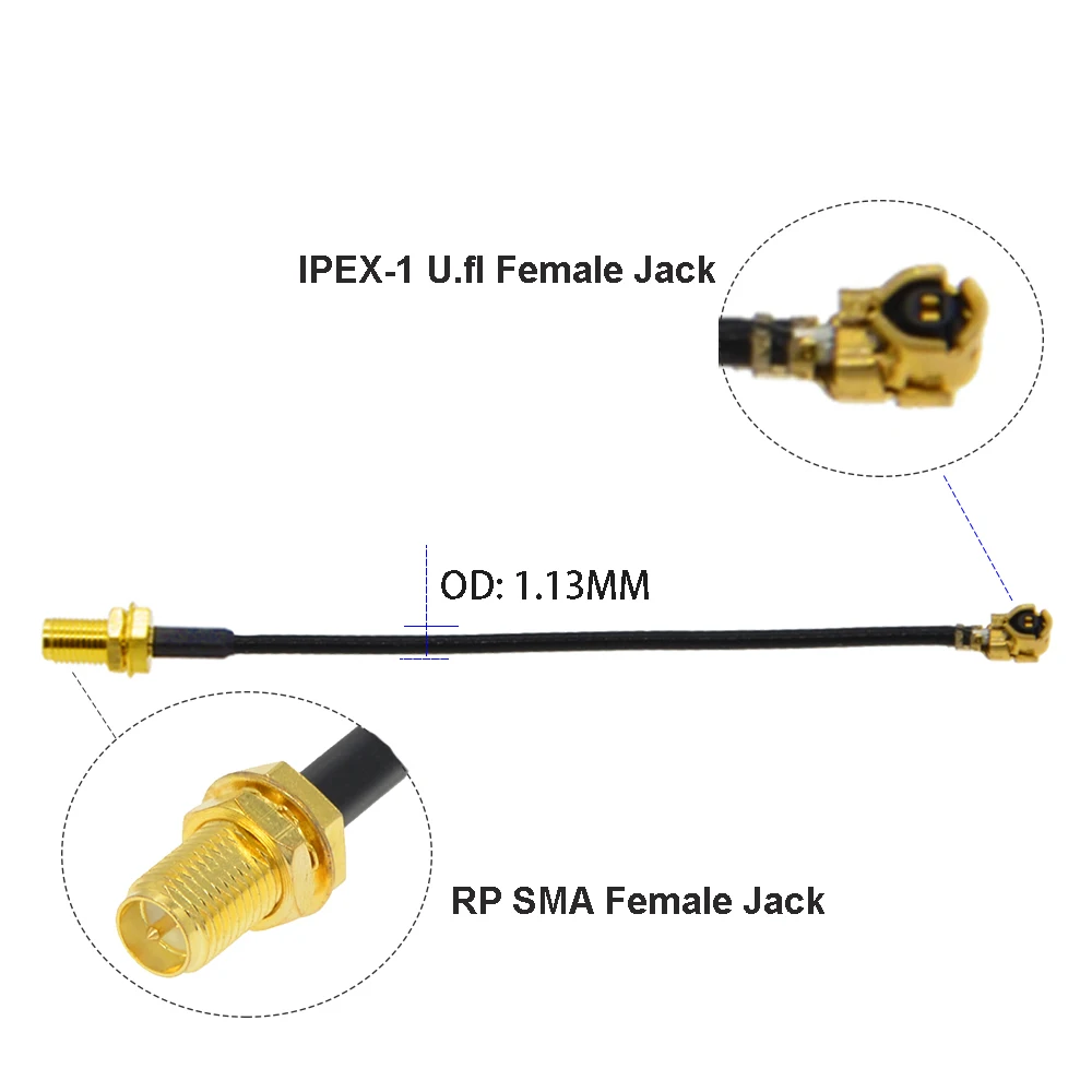 2 шт. кабель IPEX uFL/u.FL/IPX/IPEX-1/ IPEX-4 MHF4 SMA женский WI-FI антенна RF RG1.13/0 81 мм удлинитель