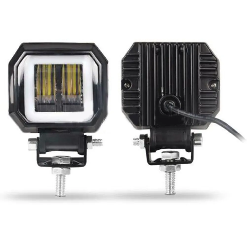 

2000LM LED Work Light 20W 2Pcs 3inch Waterproof With Angel Eye Halo Ring