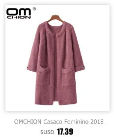 OMCHION Casaco Feminino осенний кардиган с v-образным вырезом и карманами, Женский Повседневный корейский вязаный свитер, пальто, теплый свободный джемпер LP182