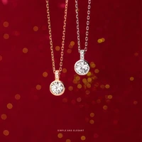 modian classic 925 sterling silver shining aaa zircon round pendant necklace for women luxury wedding engagement jewelry