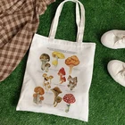 Холщовая Сумка-тоут с цветочным принтом, сумка для покупок в Корейском стиле, Женская Повседневная сумка через плечо, сумки с рисунком маргариток