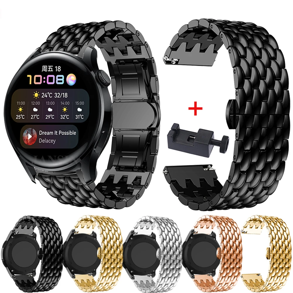 

Stainless steel Bracelet 22mm Strap with tool For Huawei Watch 3 GT2 46mm new Wristbands for Garmin venu 2 Vivoactive 4 Gear S3