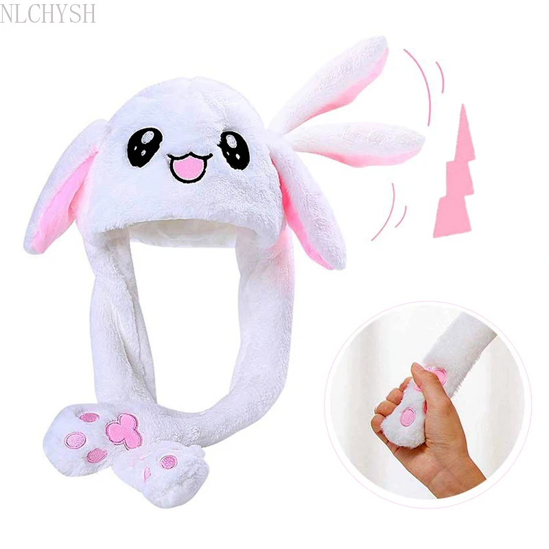 

2021 Winter Rabbit Ear Hat Cute Ladies Caps Plush Embroidery Rabbit Ear Hat Birthday Gift for Kids Girls Wrap Warm Hat