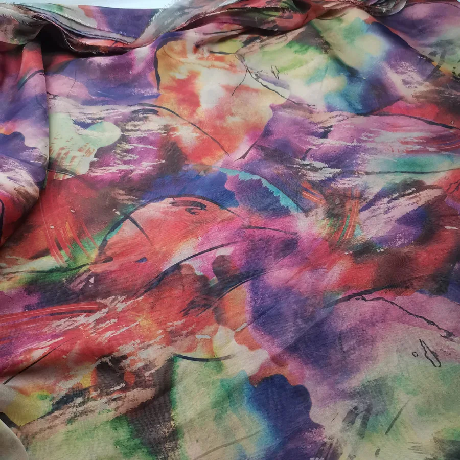 Платье танцевальная ткань струящаяся 30D шифоновая Материал костюма DIY