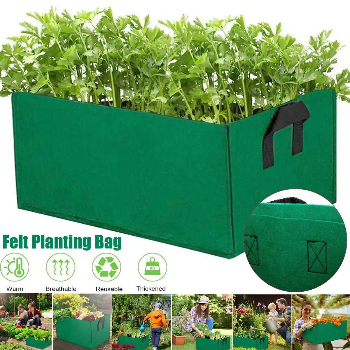 

Прямоугольник садовое растение GreenGrow мешок овощей цветочный горшок выращивание картофеля сумки горшок eco-friendly уличные цветочные горшки для...