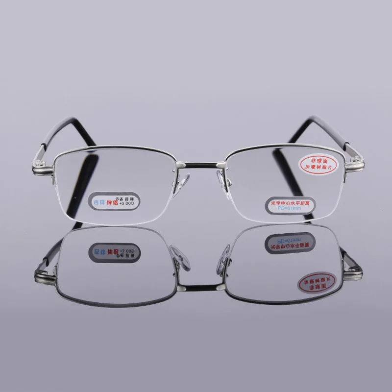 Metal Reading Glasses Women Men Vintage Full Frame Square Presbyopia Glasses Reader Eyeglasses with +1.0+1.5+2.0+2.5+3.0+3.5+4.0