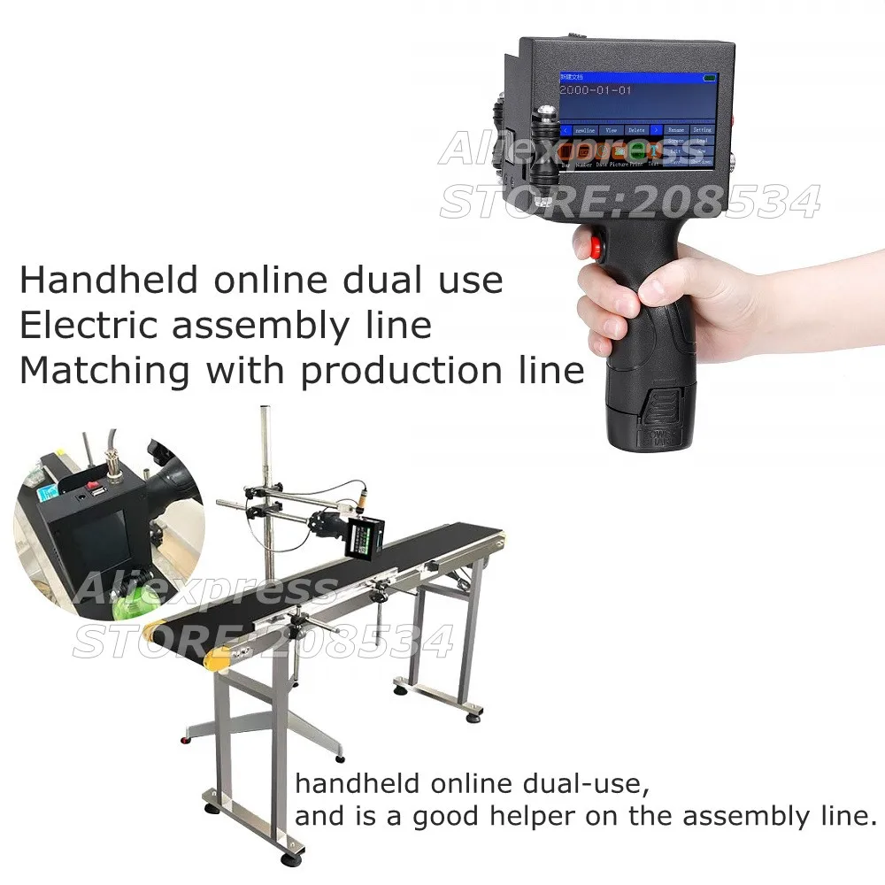Мобильный портативный ручной струйный термический принтер для печати логотипа / даты истечения срока годности / кода партии / серийного номера / этикетки / штрих-кода / QR-кода.