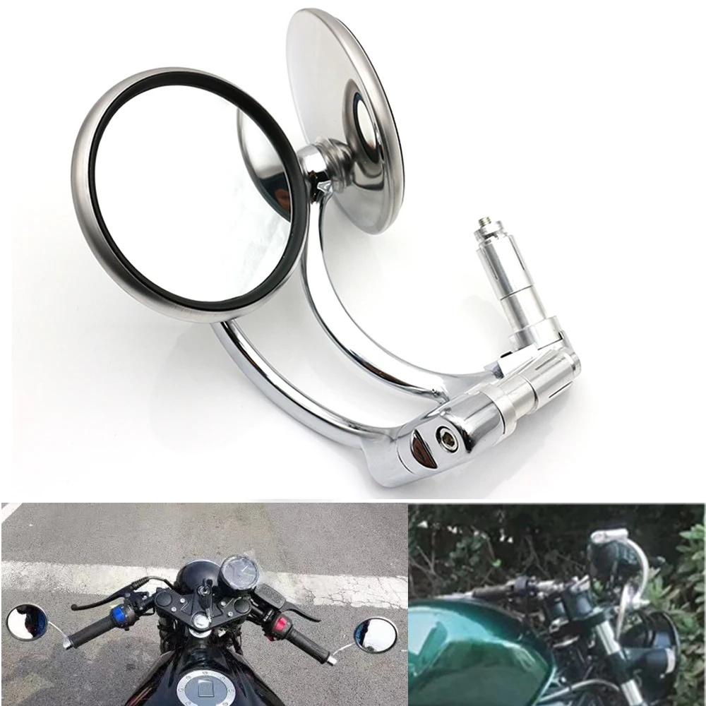 

Motorcycle Side Mirror Motorbike Rearview Bar End Mirrors For Cruiser Chopper Bobber Cafe Racer CBR CRF YZF ATV CF