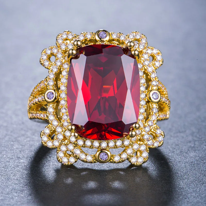 Bague Ringen серебро 925 ювелирные изделия в форме короны рубиновые кольца роскошные дизайнерские украшения для женщин геометрические драгоценные камни вечерние на годовщину