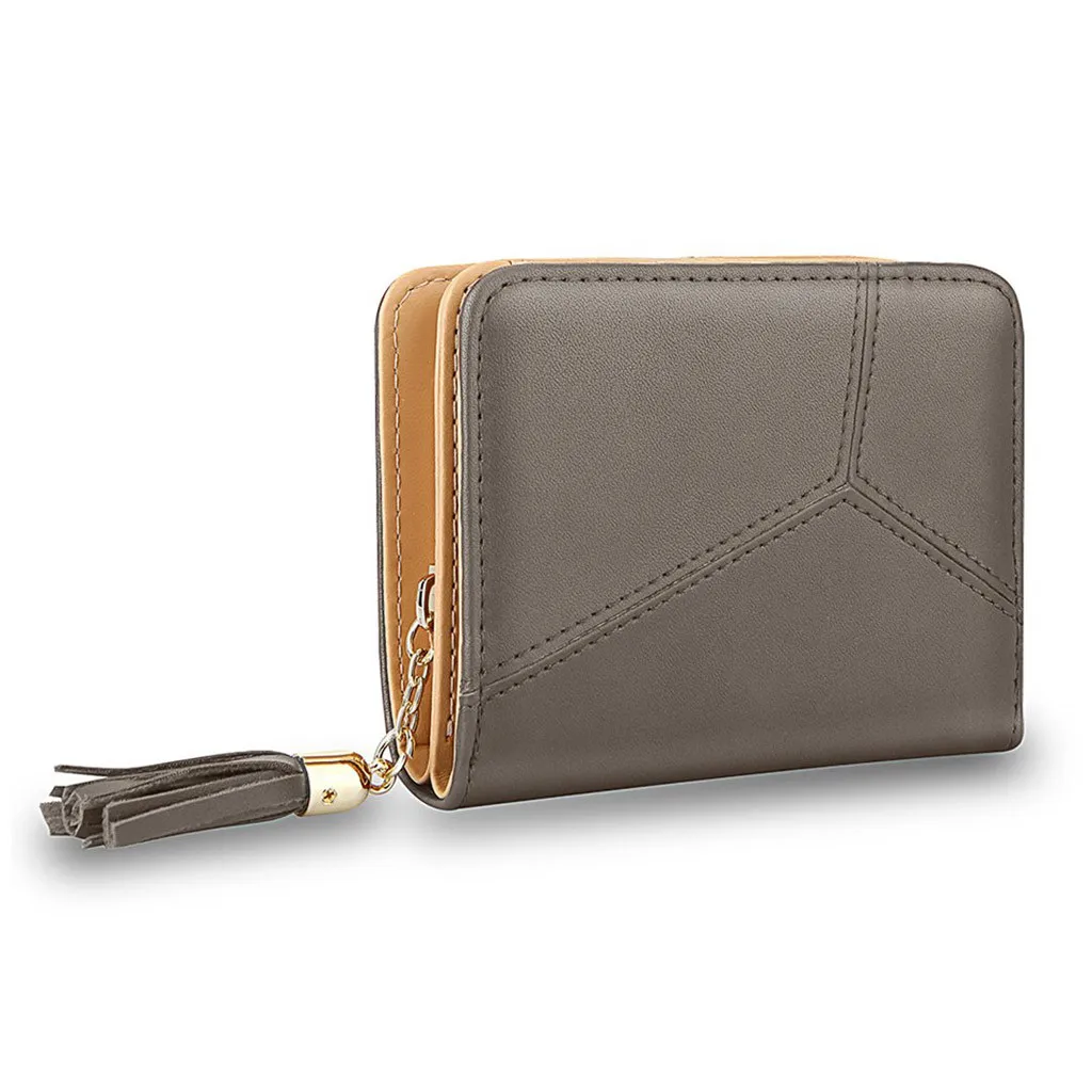 Women Vintage Short Style Student Card Wallet Multi-function Folding Tassel Coin Purse Pouch Key Holde Joker Bags | Багаж и сумки