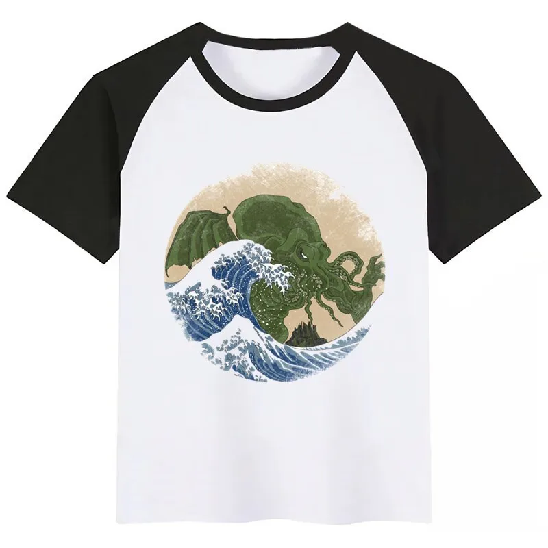 Детская футболка с принтом Cthulhu забавная мультипликационная кавайная девочка